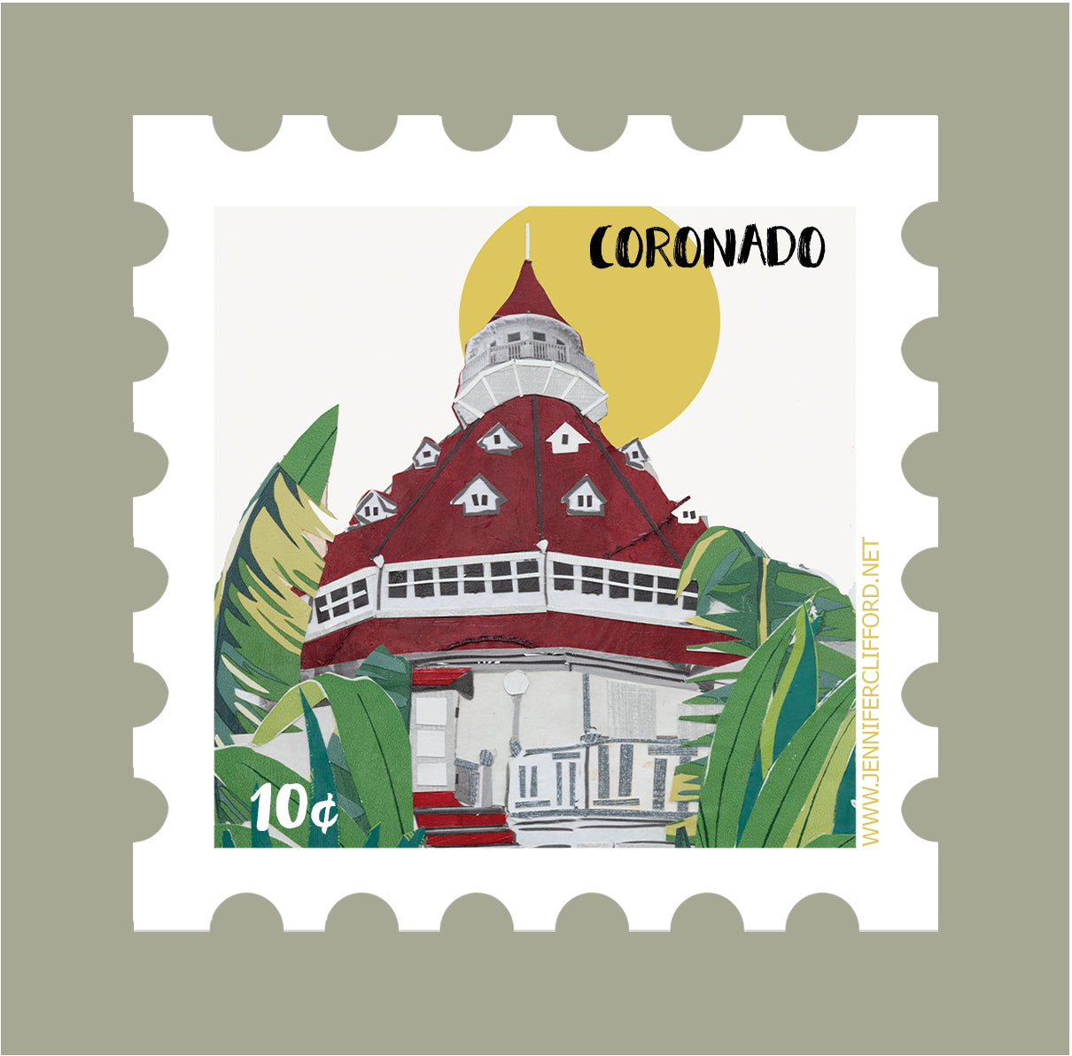 Coronado (san diego) Postage Stamp Sticker