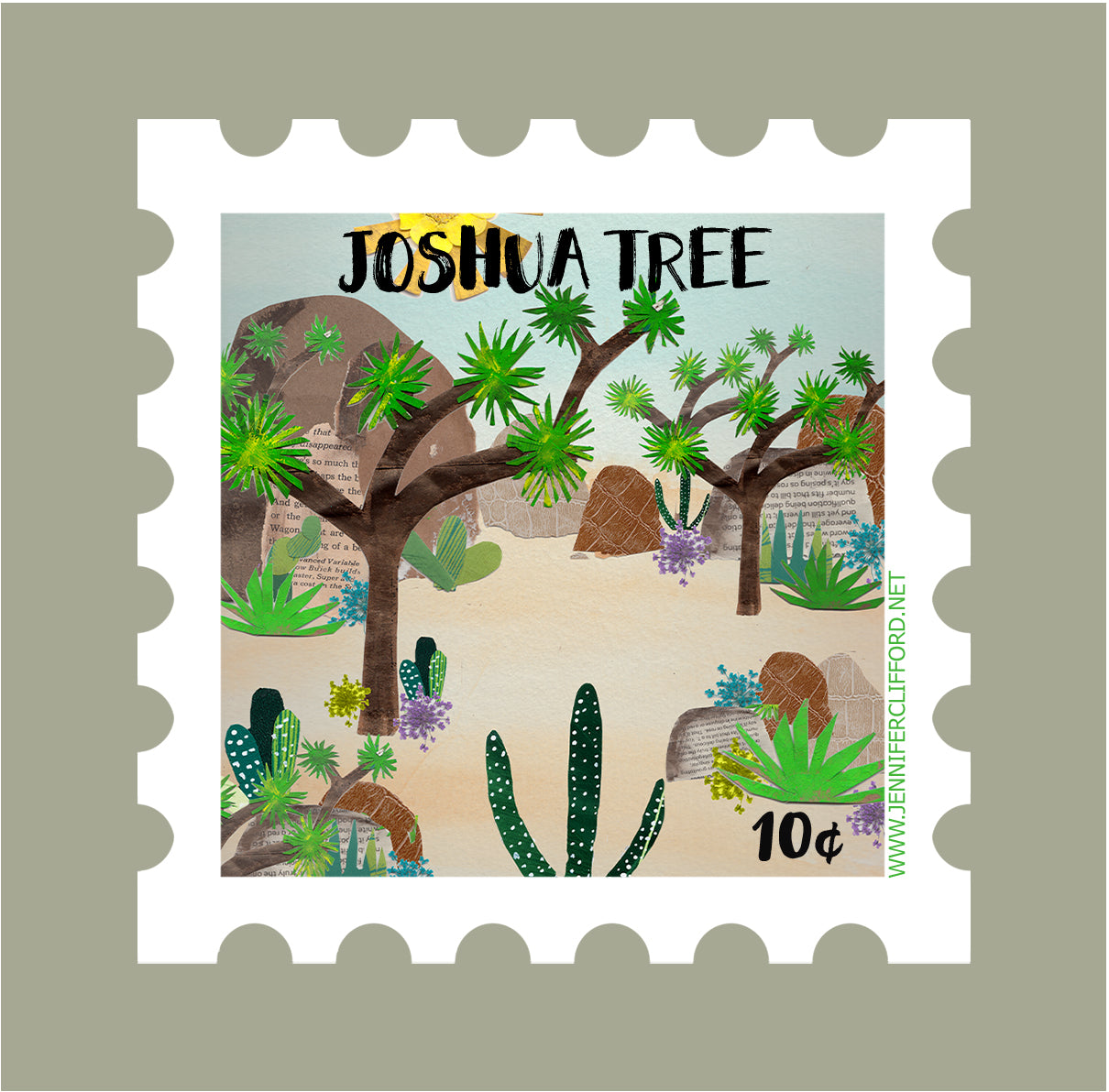 Joshua Tree Postage Stamp Sticker