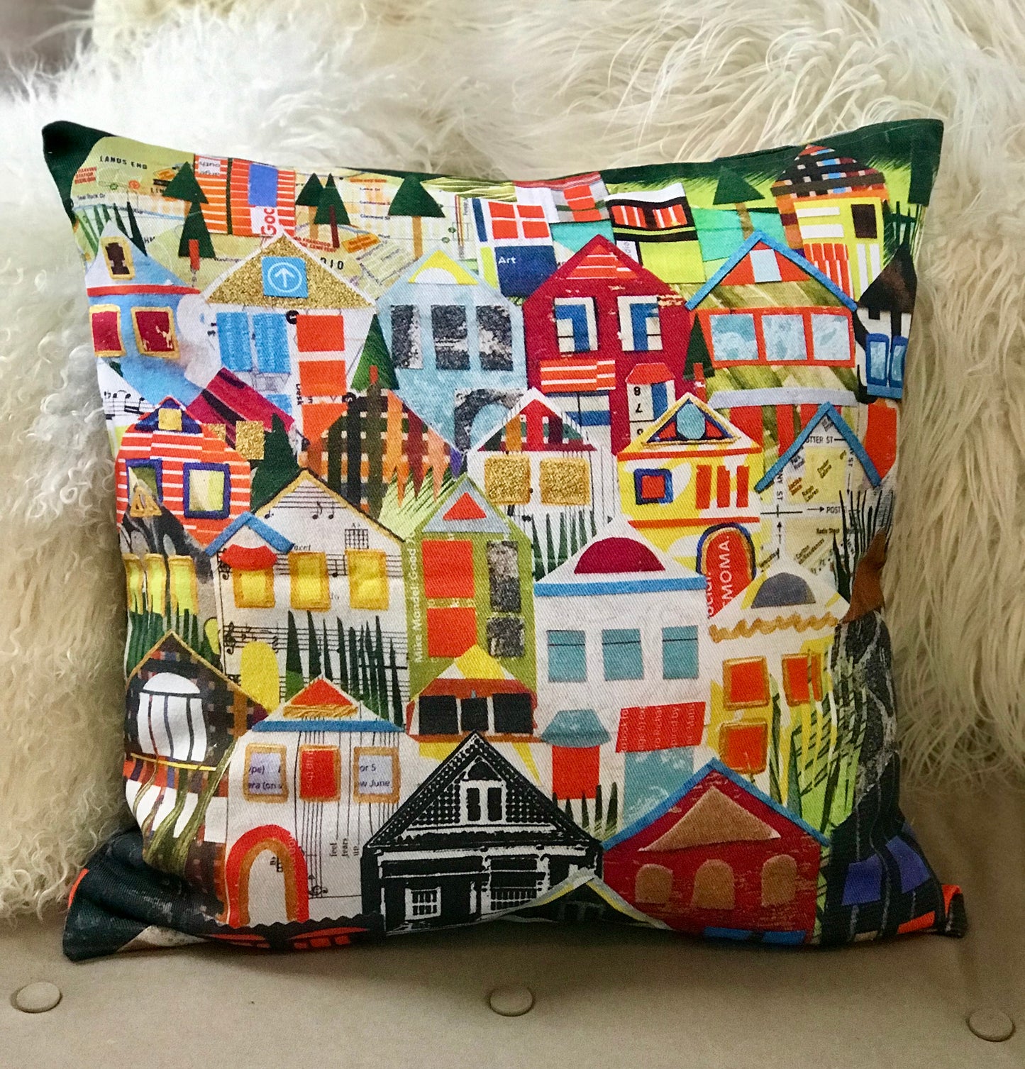 Houses of Noe Valley Pillow Cover