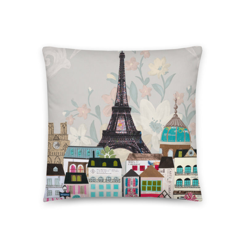 Paris Collage Pillow Case