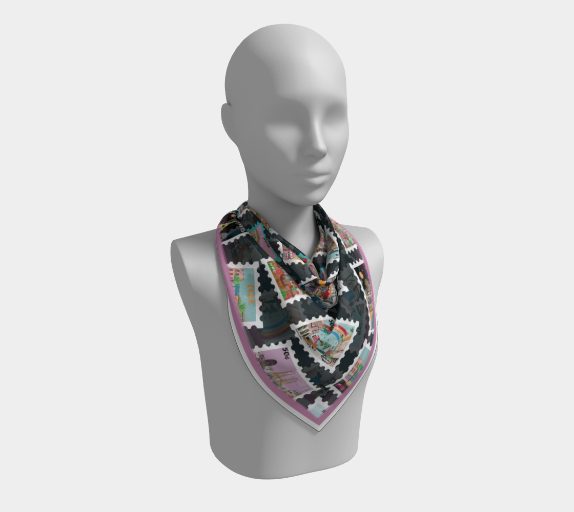 Mixed Stamp Silk Scarf