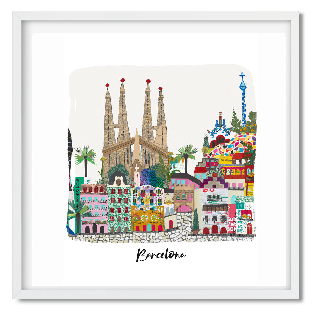 Barcelona Collage Art Print