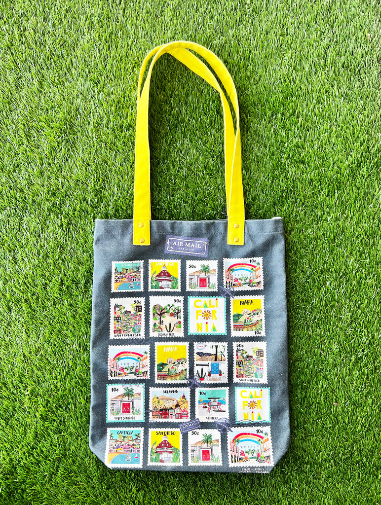 California Postage Stamp Tote Bag