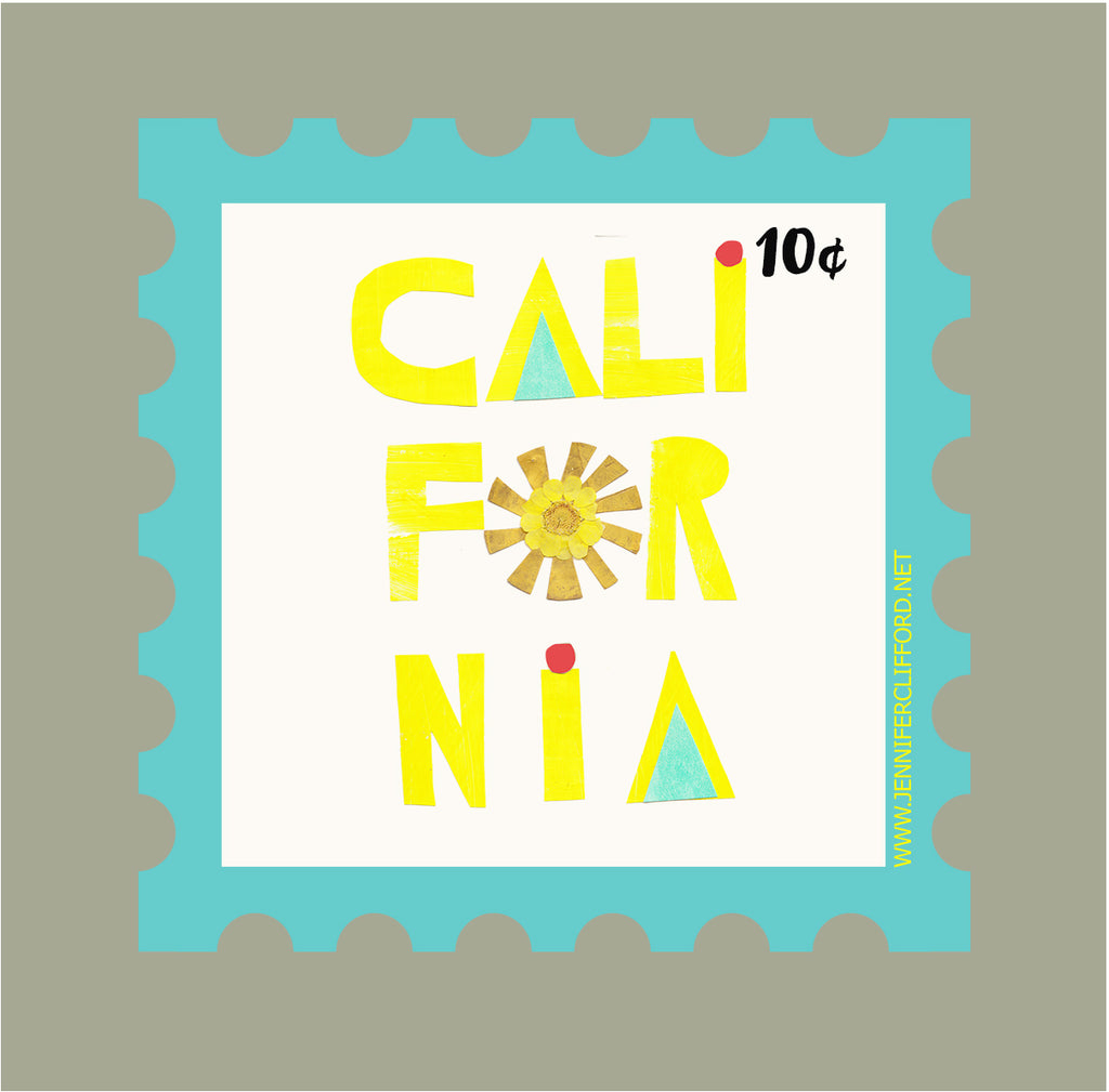California Postage Stamp Sticker