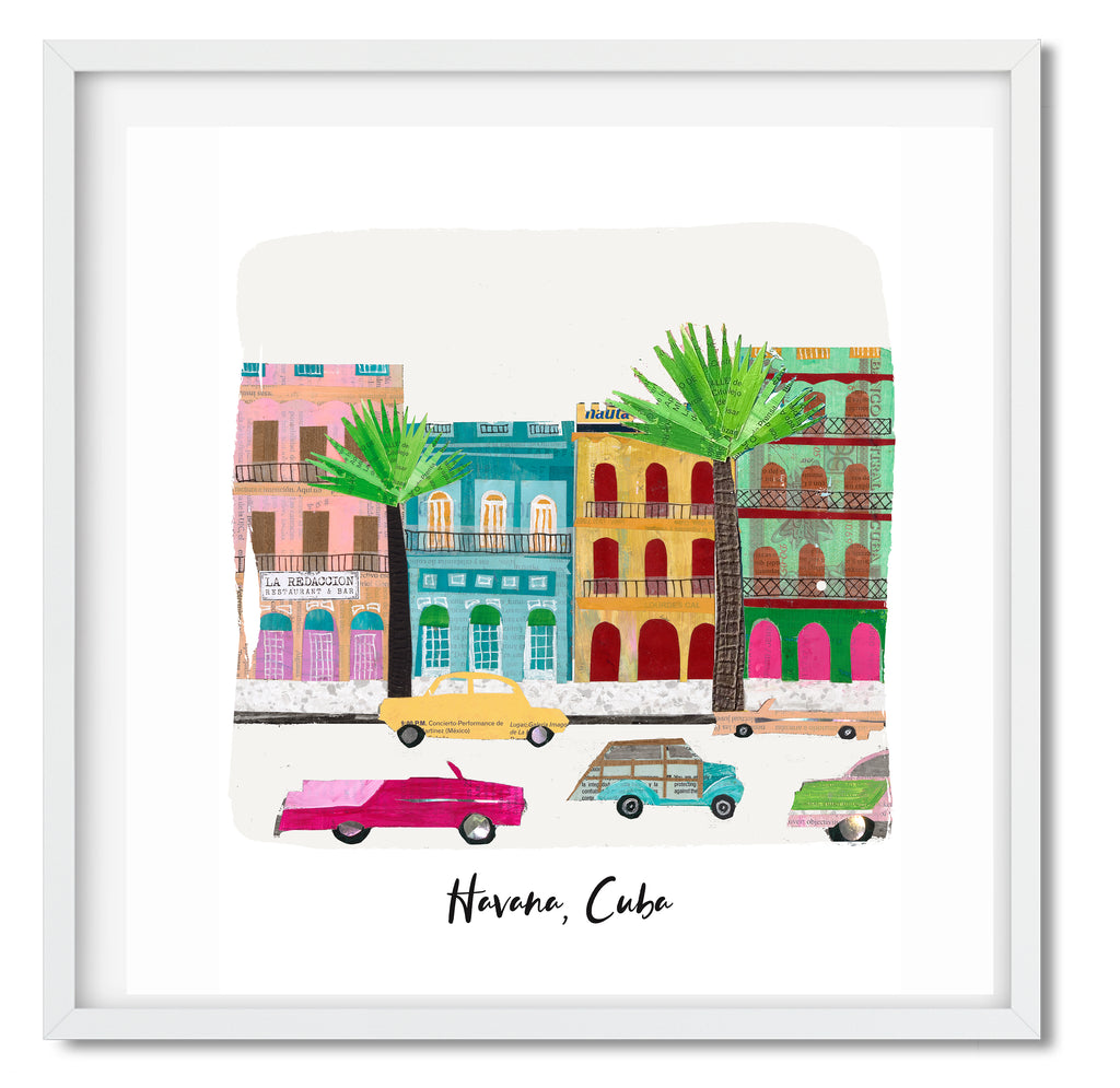 Cuba Collage Art Print