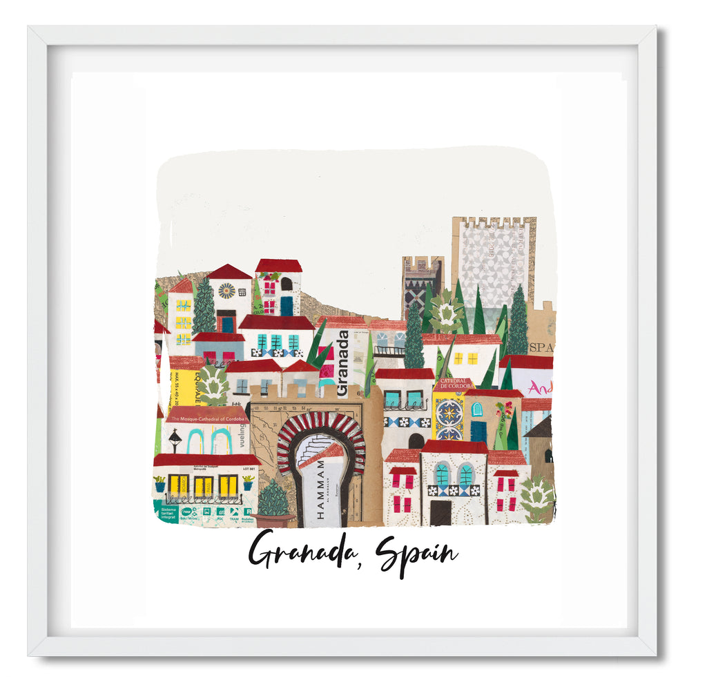 Granada, Spain Collage Art Print