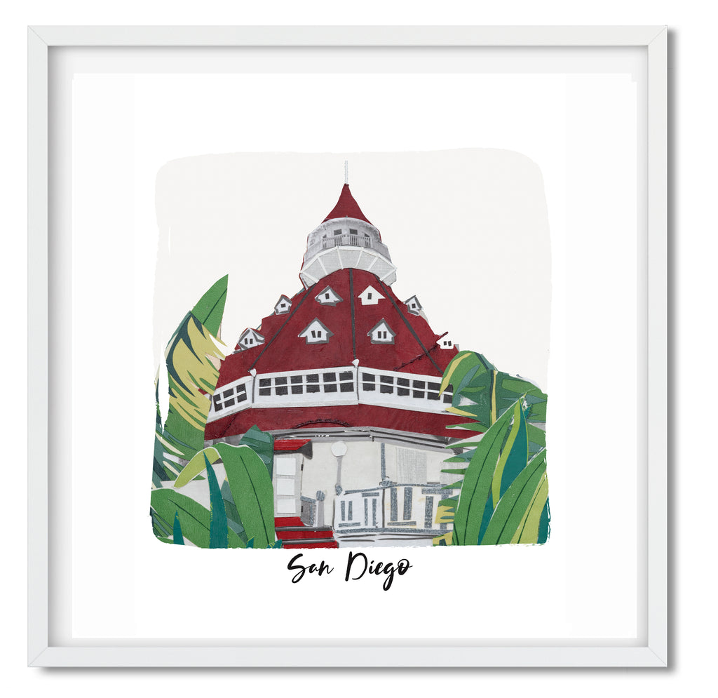 Hotel Del Collage, San Diego Art Print