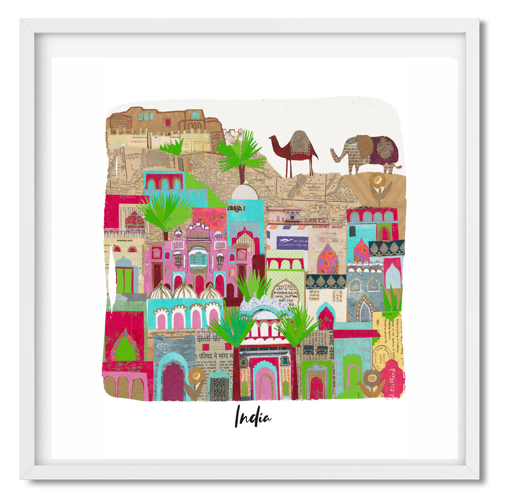 India Collage Art Print