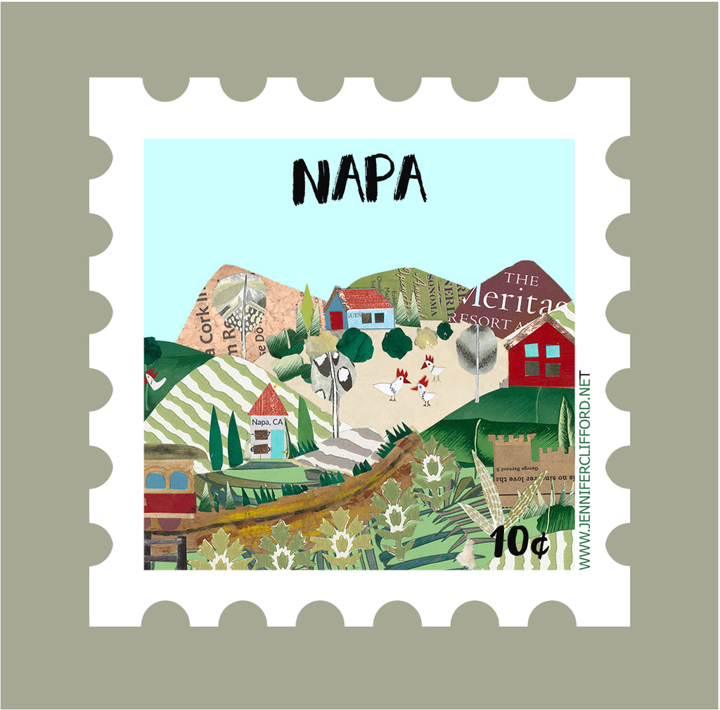 Napa Postage Stamp Sticker