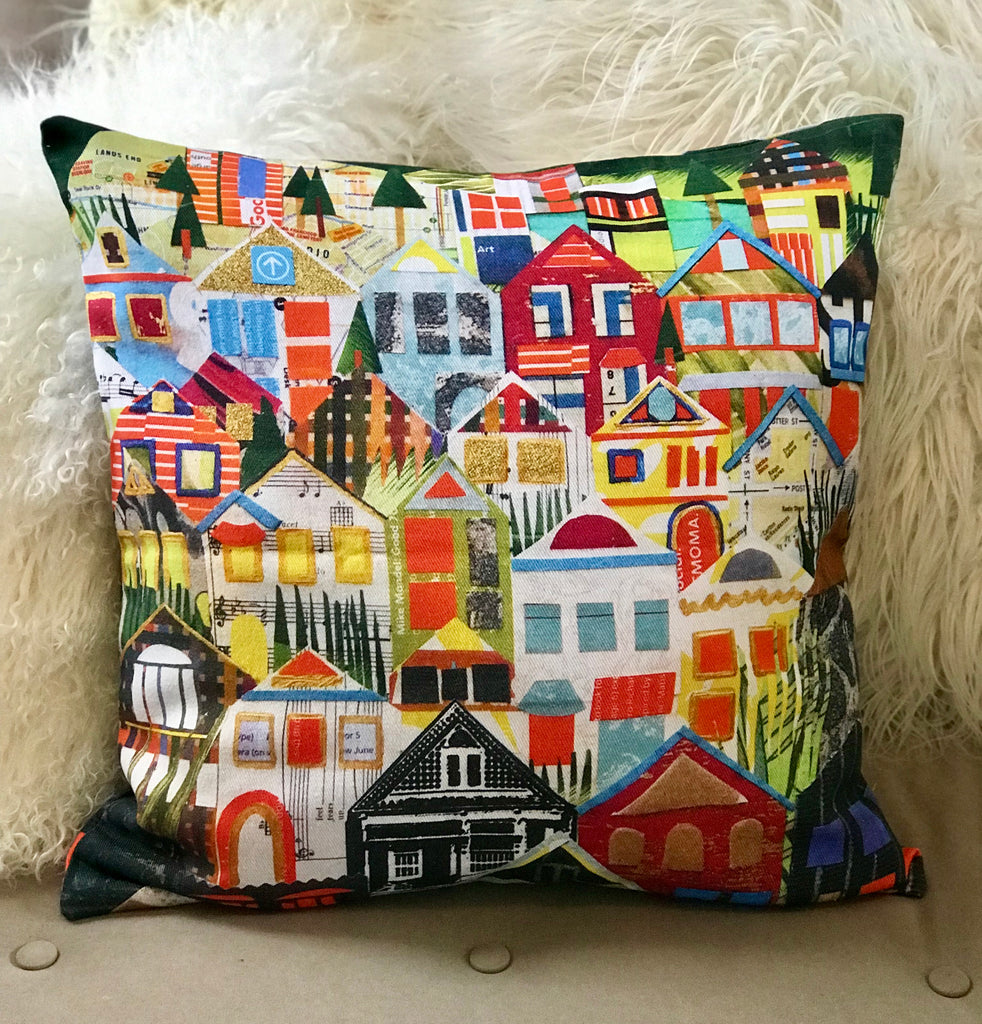 Houses of Noe Valley Pillow Cover