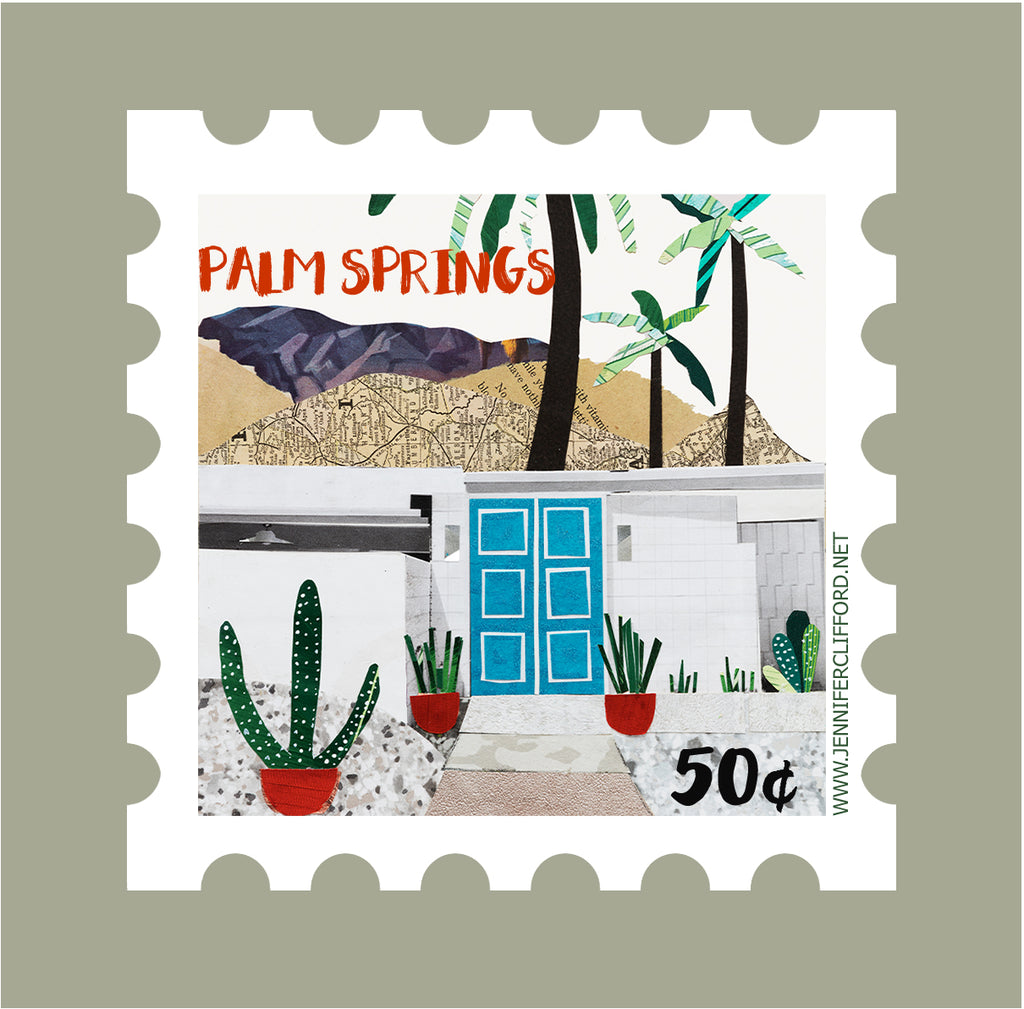 Palm Springs Postage Stamp Sticker