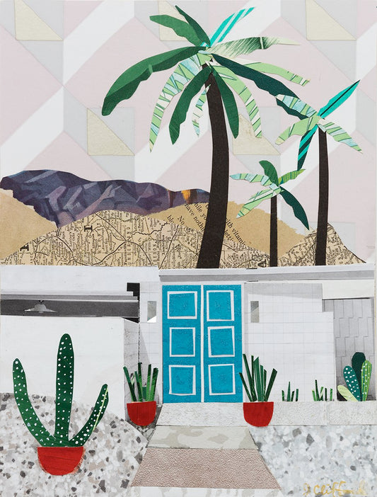 Palm Springs Blue Door Collage with Resin