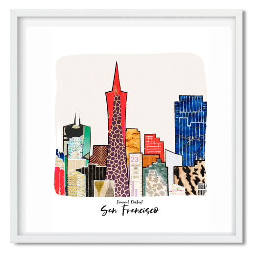 SF Skyline Collage Art Print