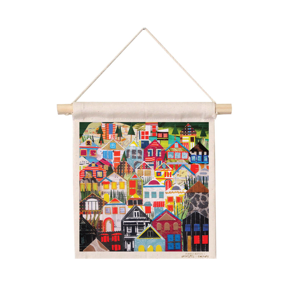 Noe Valley Houses Fabric Wall Hanging